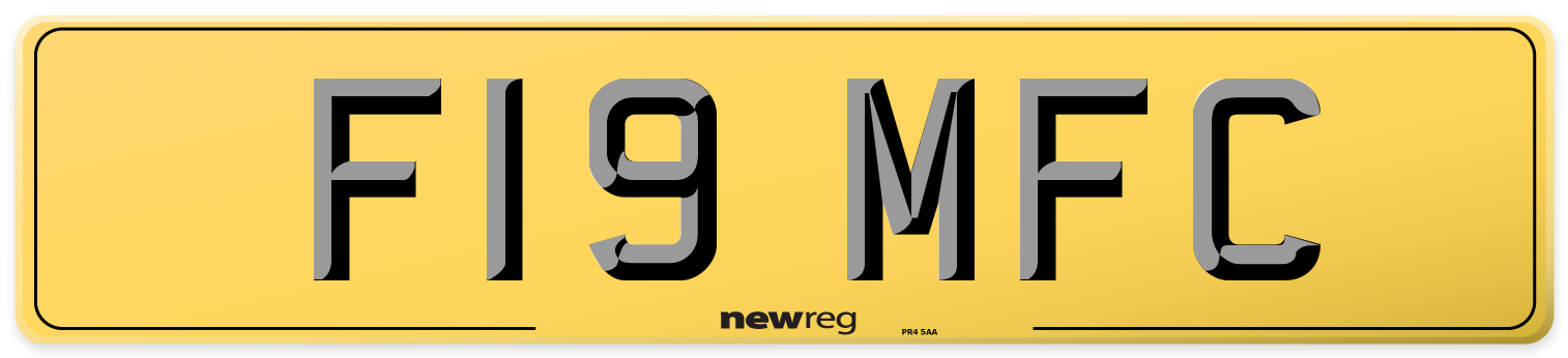 F19 MFC Rear Number Plate