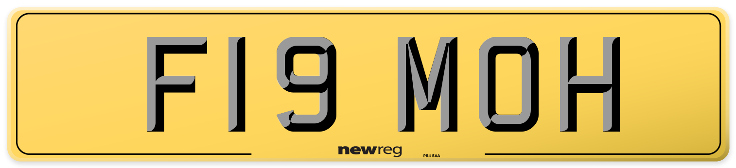 F19 MOH Rear Number Plate