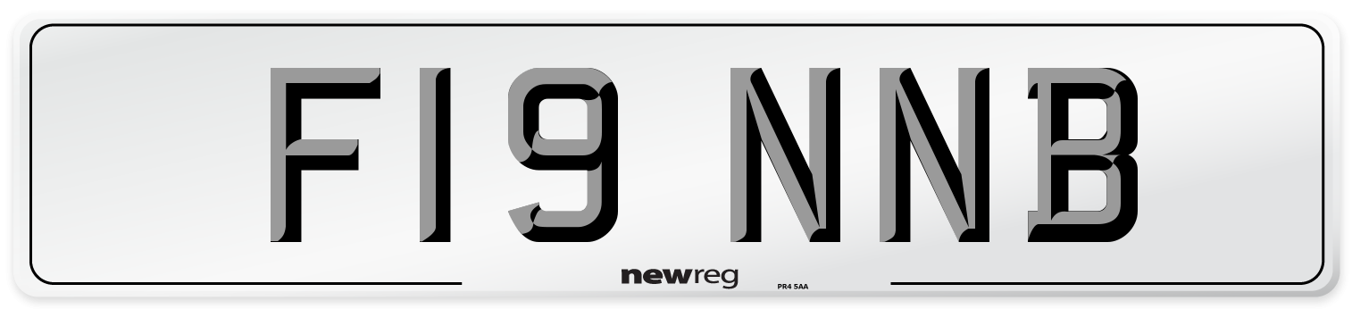 F19 NNB Front Number Plate