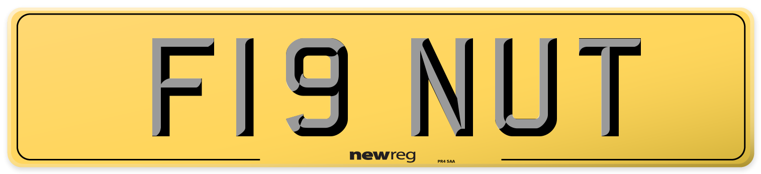 F19 NUT Rear Number Plate