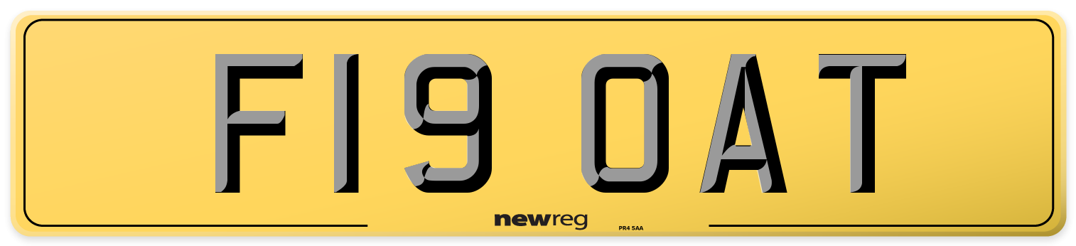 F19 OAT Rear Number Plate