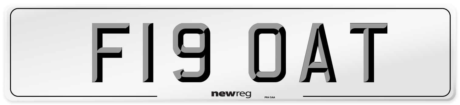F19 OAT Front Number Plate