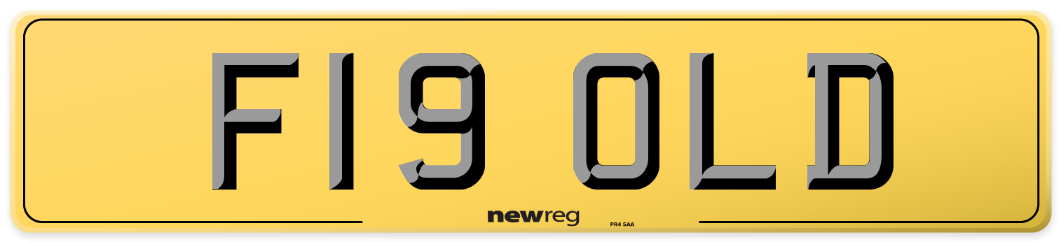 F19 OLD Rear Number Plate