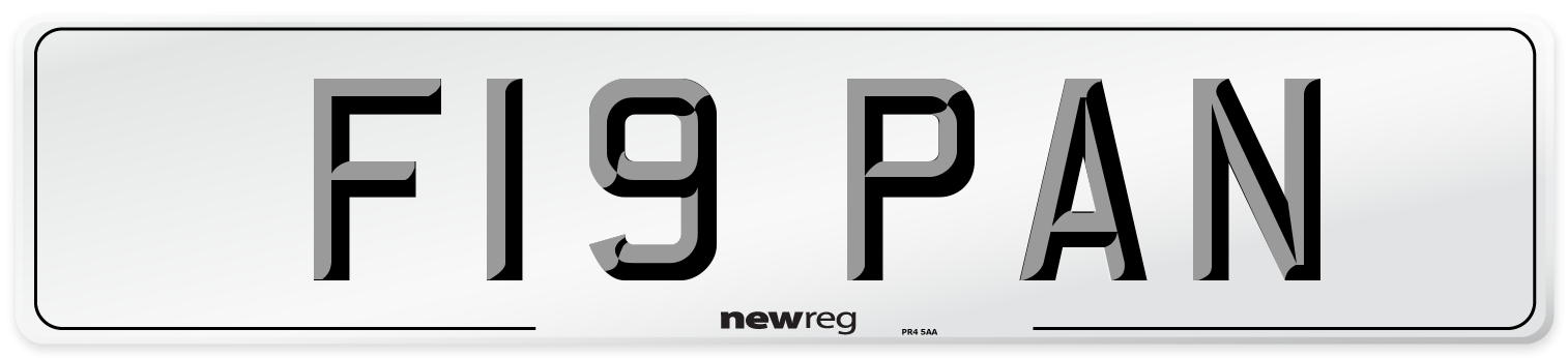 F19 PAN Front Number Plate