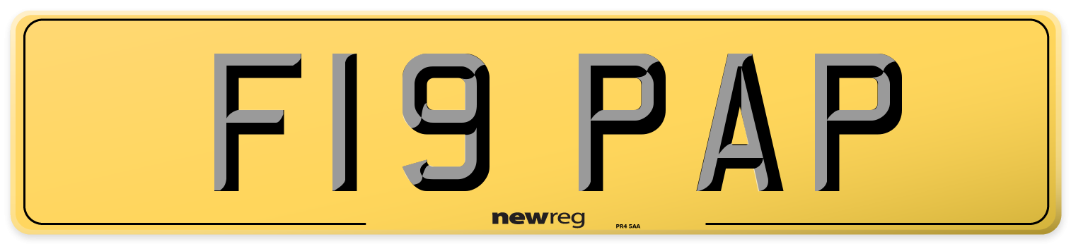F19 PAP Rear Number Plate