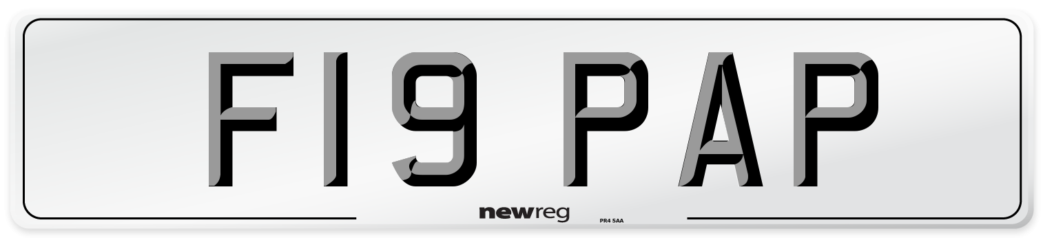 F19 PAP Front Number Plate