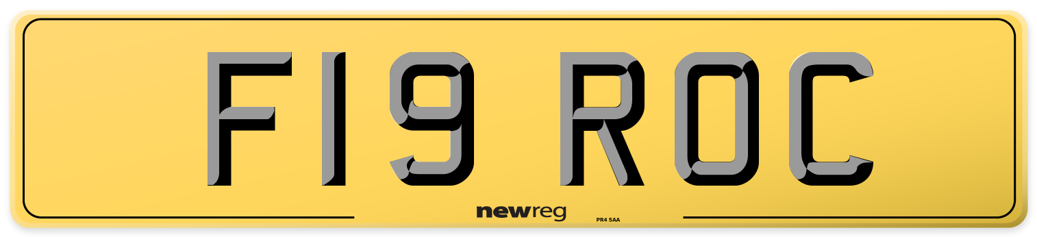 F19 ROC Rear Number Plate