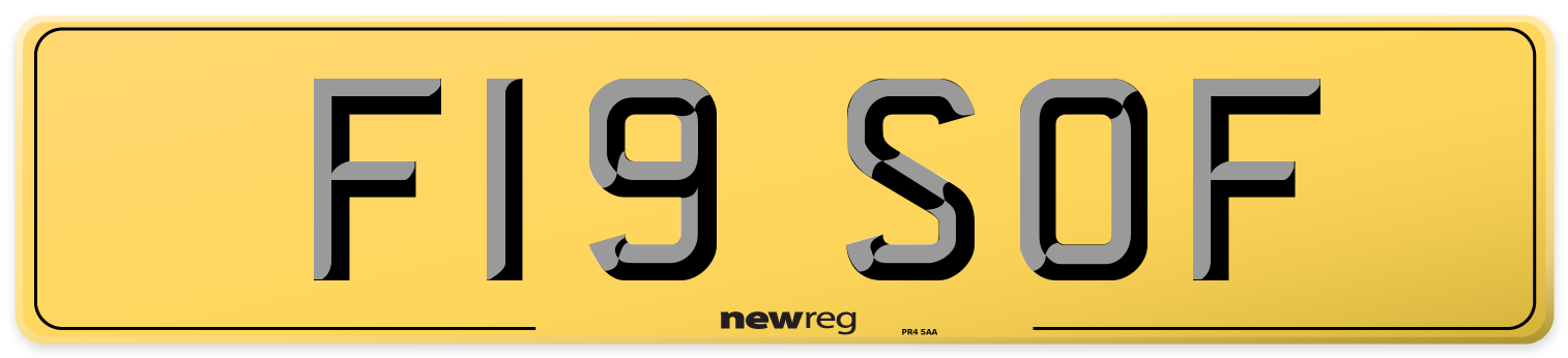 F19 SOF Rear Number Plate