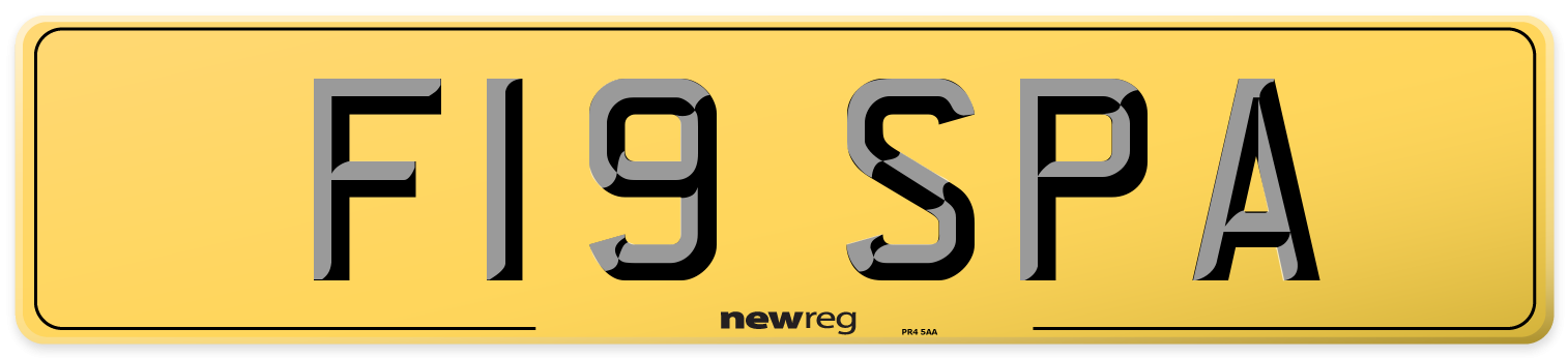 F19 SPA Rear Number Plate