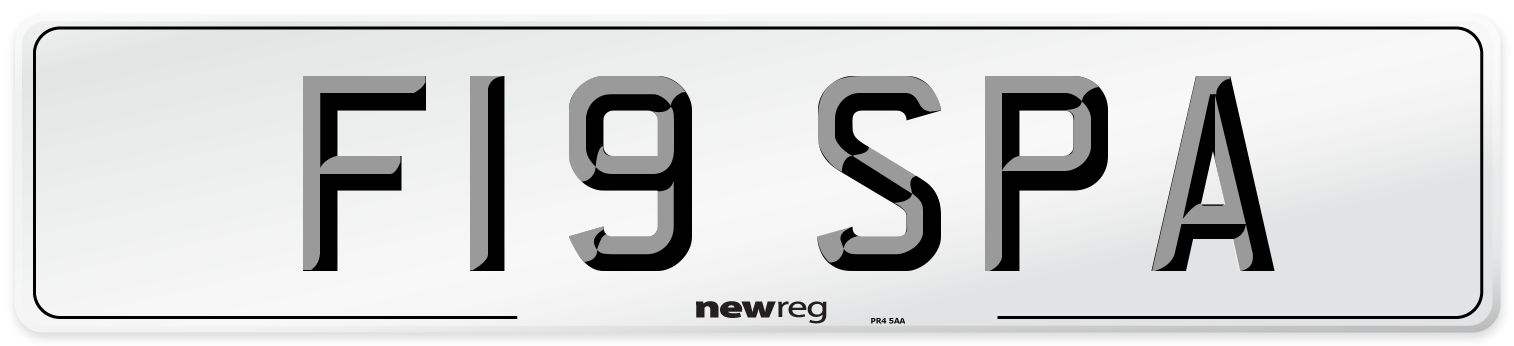 F19 SPA Front Number Plate