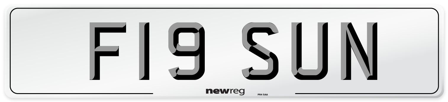 F19 SUN Front Number Plate