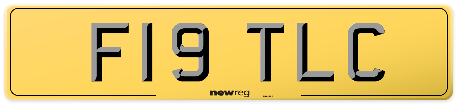 F19 TLC Rear Number Plate