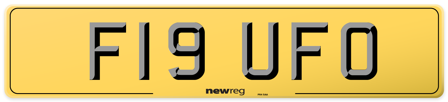 F19 UFO Rear Number Plate