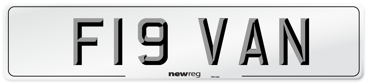F19 VAN Front Number Plate