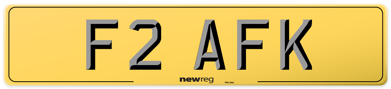 F2 AFK Rear Number Plate
