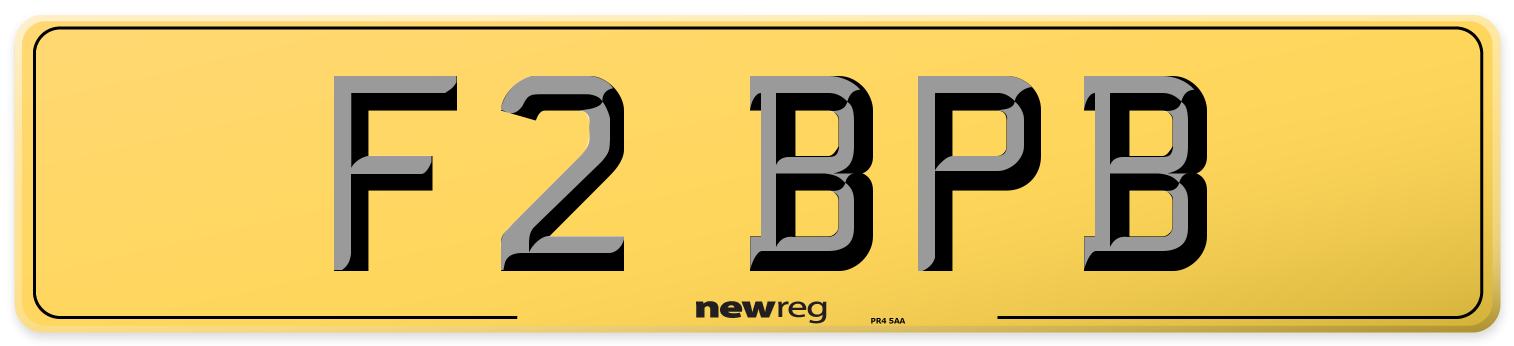 F2 BPB Rear Number Plate