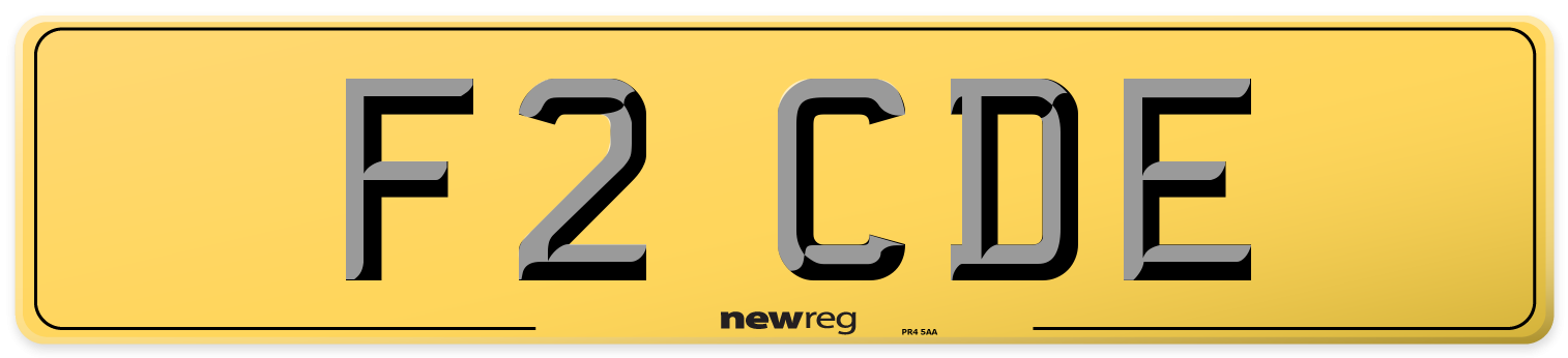 F2 CDE Rear Number Plate