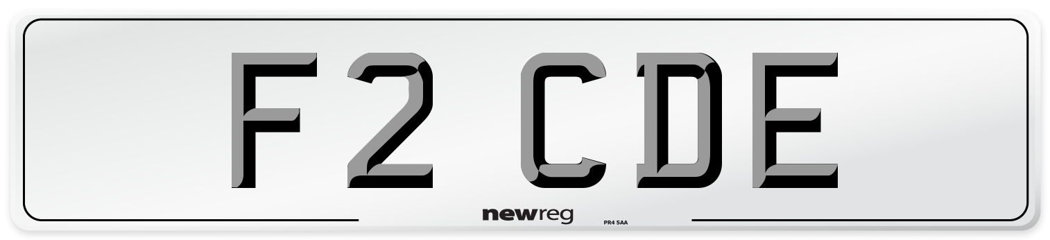 F2 CDE Front Number Plate