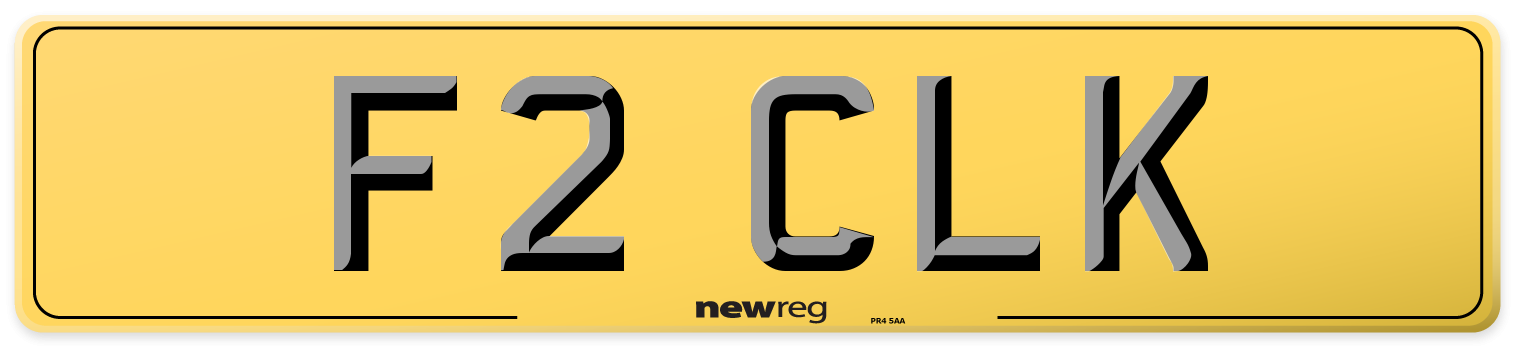 F2 CLK Rear Number Plate