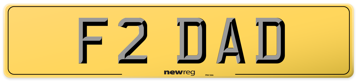 F2 DAD Rear Number Plate