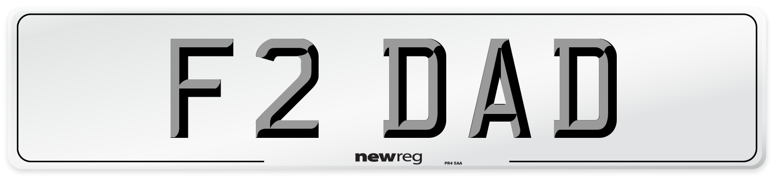 F2 DAD Front Number Plate