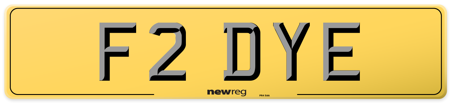 F2 DYE Rear Number Plate