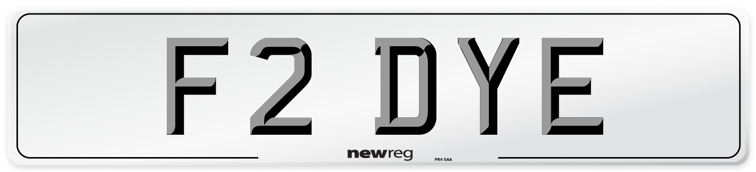 F2 DYE Front Number Plate
