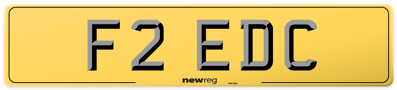 F2 EDC Rear Number Plate