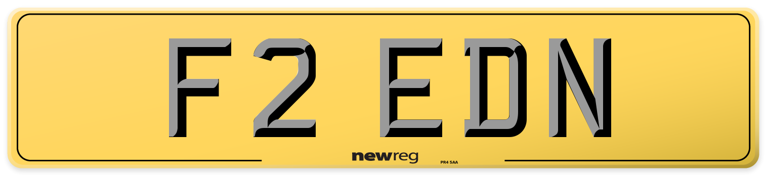 F2 EDN Rear Number Plate