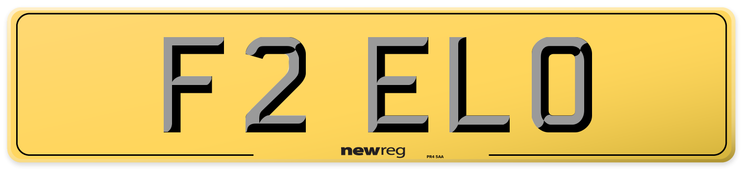 F2 ELO Rear Number Plate