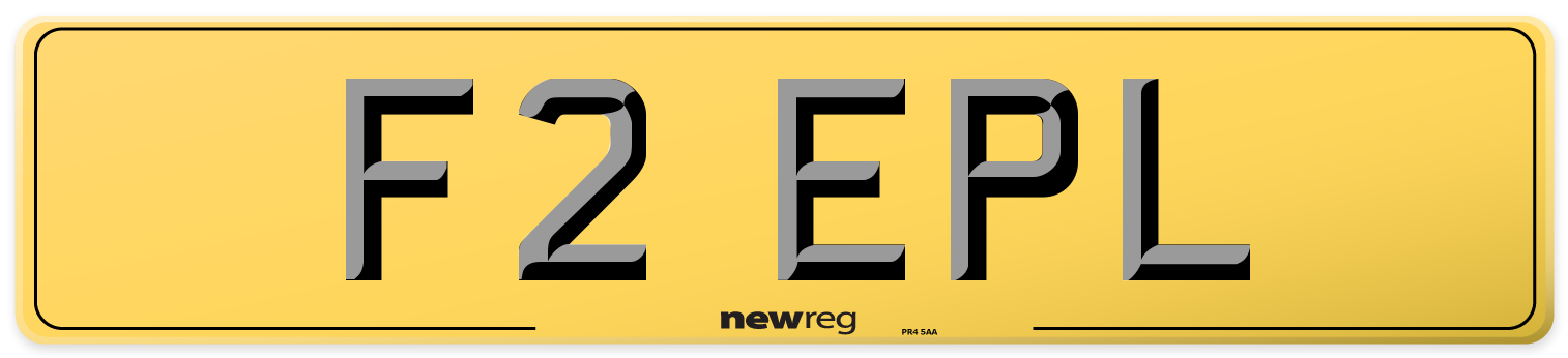 F2 EPL Rear Number Plate