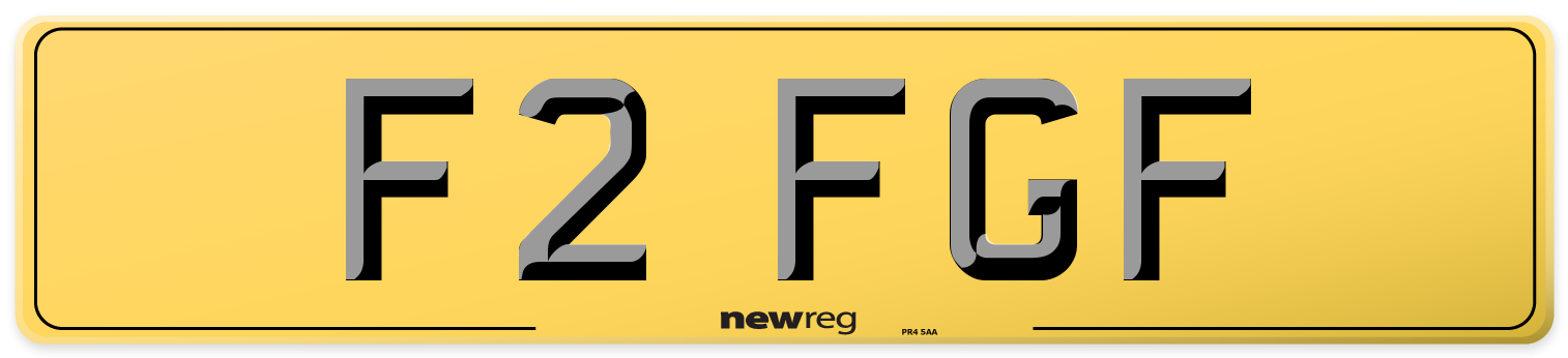 F2 FGF Rear Number Plate