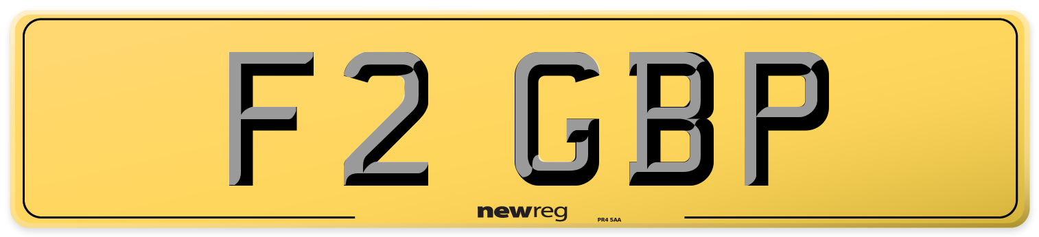 F2 GBP Rear Number Plate