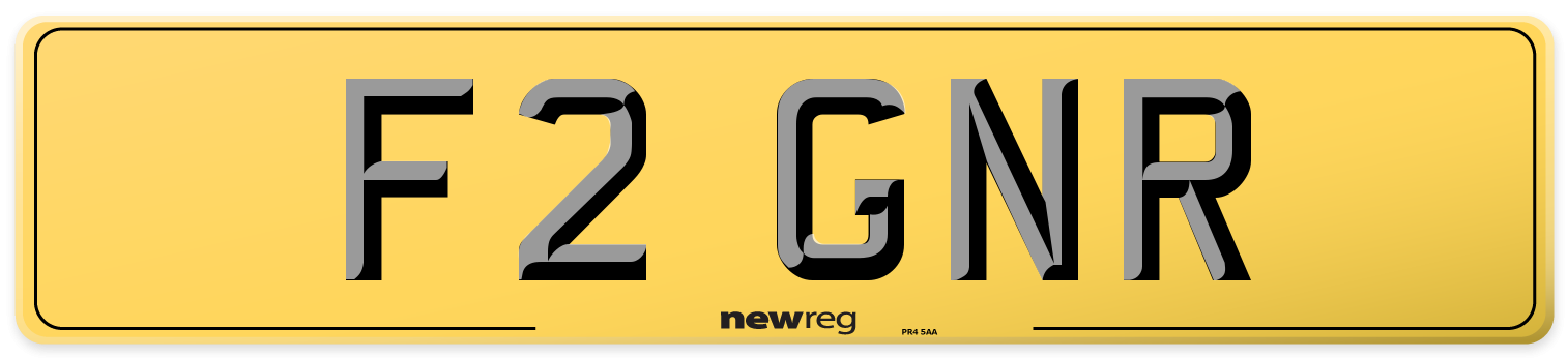 F2 GNR Rear Number Plate