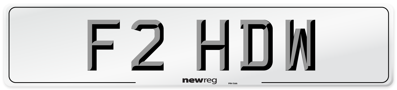 F2 HDW Front Number Plate