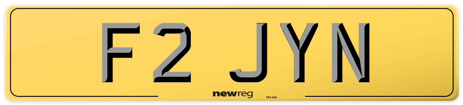 F2 JYN Rear Number Plate