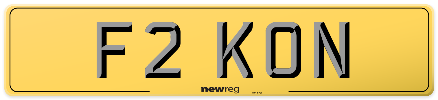 F2 KON Rear Number Plate