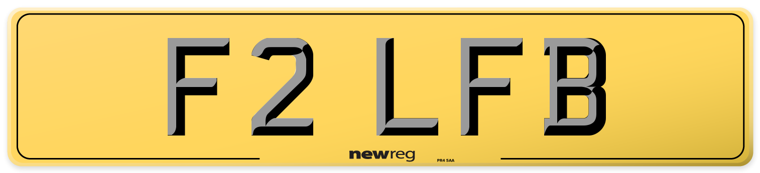 F2 LFB Rear Number Plate