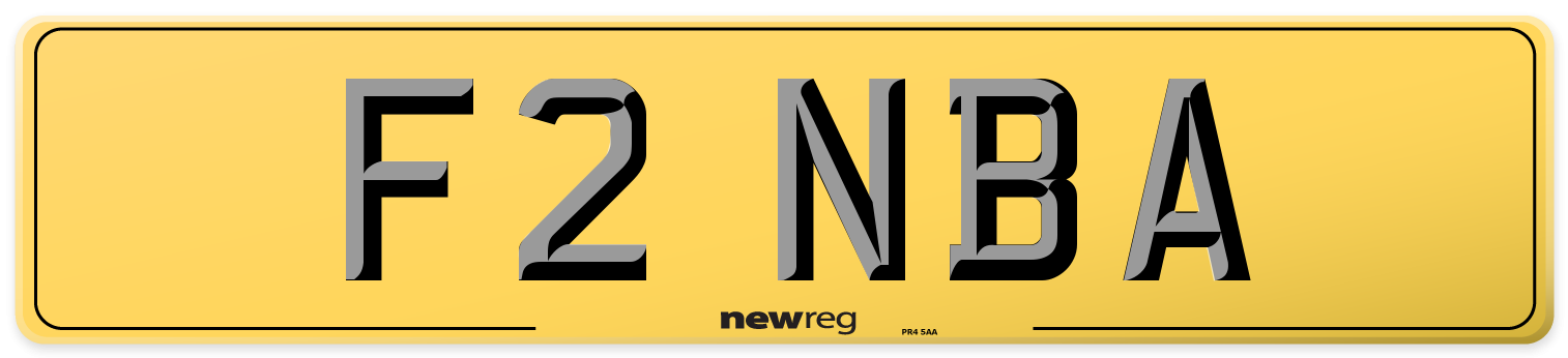 F2 NBA Rear Number Plate