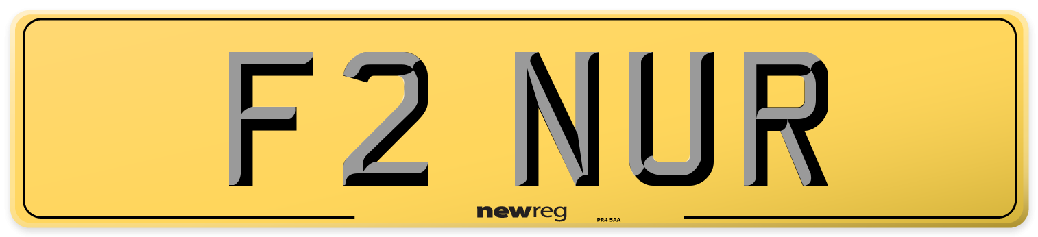 F2 NUR Rear Number Plate