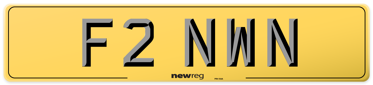 F2 NWN Rear Number Plate