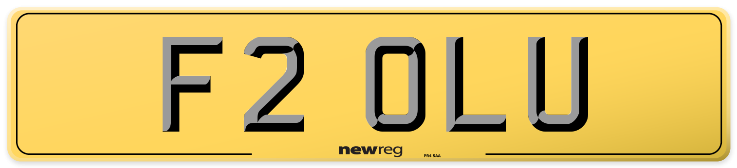 F2 OLU Rear Number Plate
