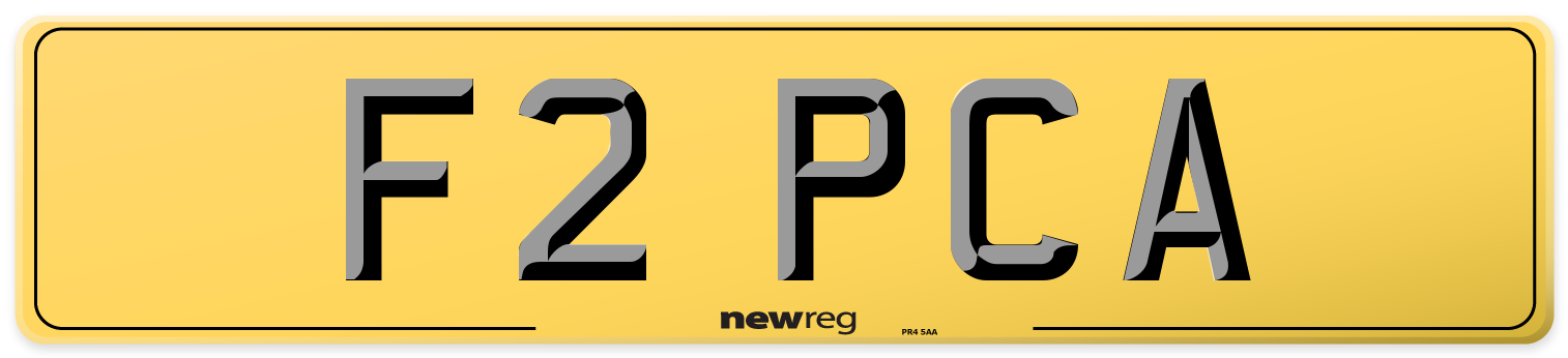 F2 PCA Rear Number Plate