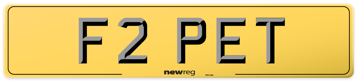 F2 PET Rear Number Plate