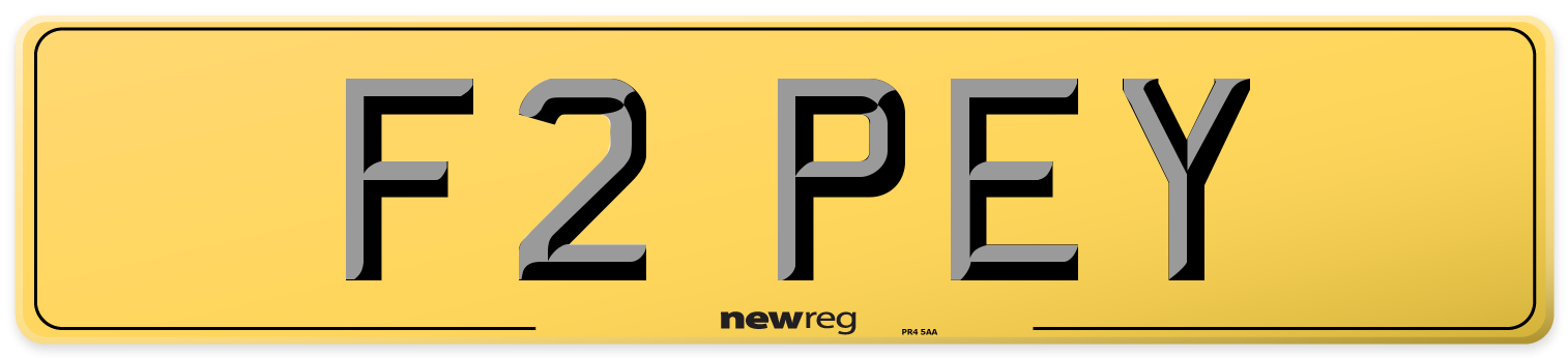 F2 PEY Rear Number Plate
