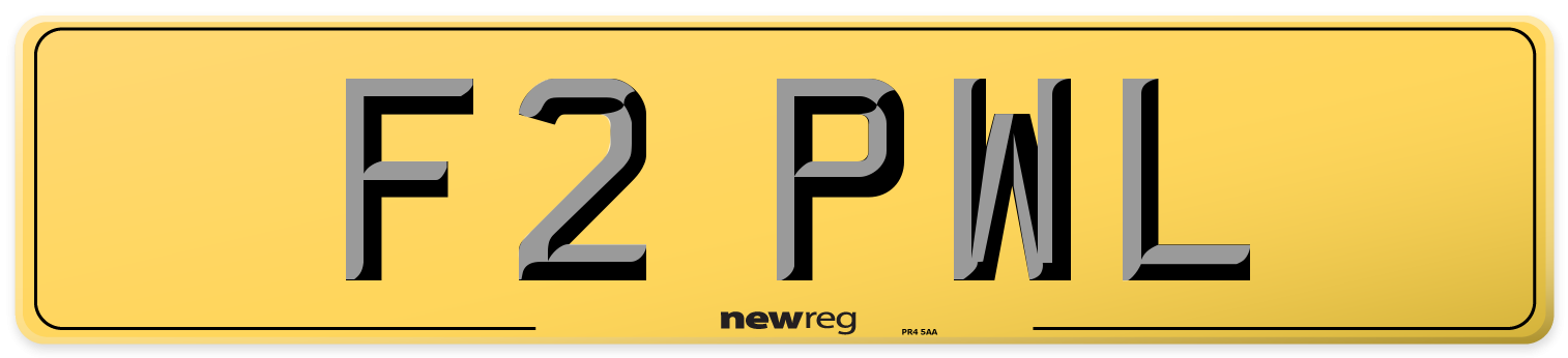 F2 PWL Rear Number Plate