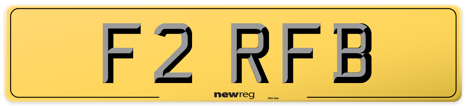 F2 RFB Rear Number Plate