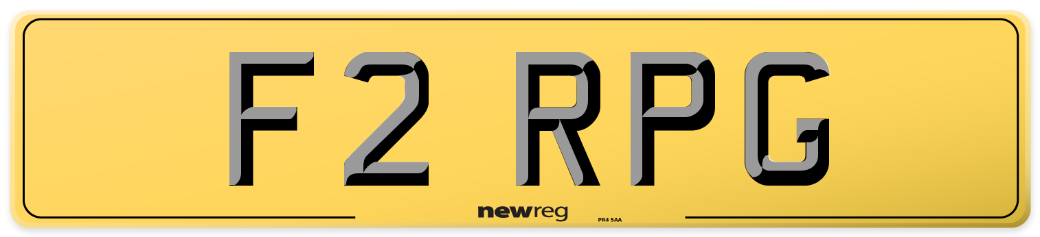 F2 RPG Rear Number Plate