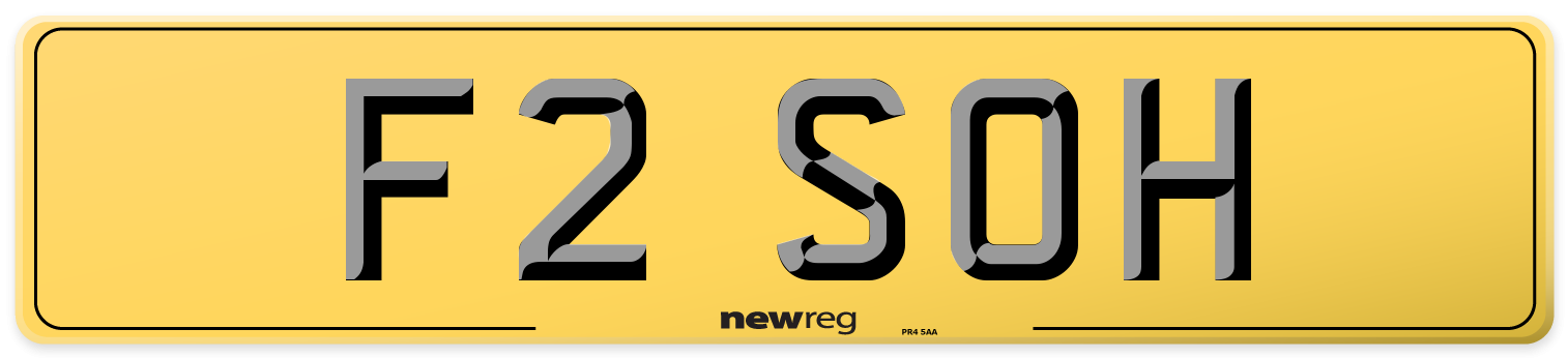 F2 SOH Rear Number Plate