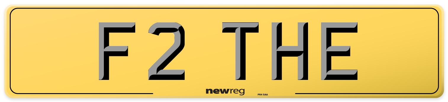 F2 THE Rear Number Plate